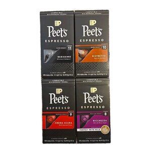 Peet's Coffee Dark Roast Espresso Capsules Compatible Variety 4-boxes 40 COUNT